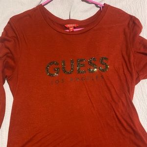 Guess Red Long Sleeve Women's Tee.